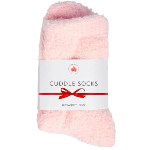 Dear Kitty Cloud Socks for Women & Men - Light Pink Socks - Unisex Fit Microfiber Sleep Socks for Men & Women - Ultra Plush, Luxurious, & Cozy Socks - Machine Washable Super Comfy Socks