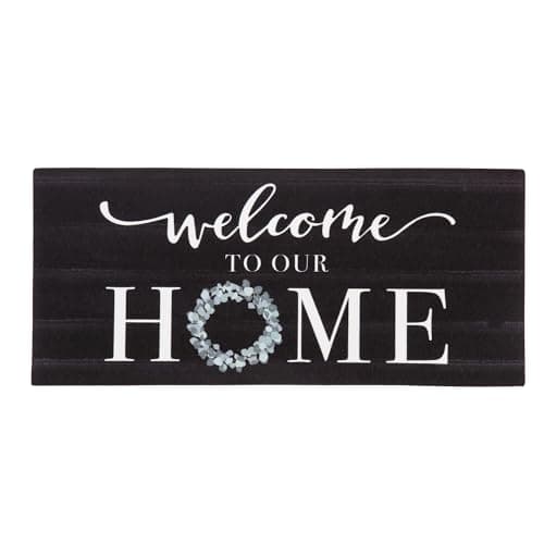 Evergreen Flag Eucalyptus Welcome Sassafras Switch Mat Inserts, 22 x 10 Inches Interchangeable Front Door Mat Outdoor Entrance, Indoor Entryway Rug