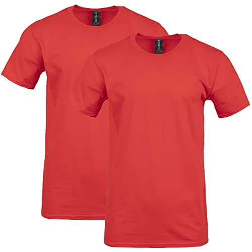 Gildan Adult Softstyle Cotton T-Shirt, Style G64000, Multipack, Red (2-Pack), Large