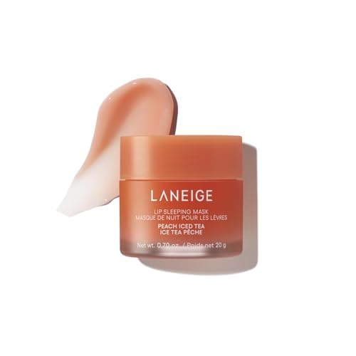 LANEIGE Lip Sleeping Mask, Peach Iced Tea: Nourishing Overnight Lip Treatment with Vitamin C, Shea & Murumuru Butter for Hydrating Dry, Flaky Lips