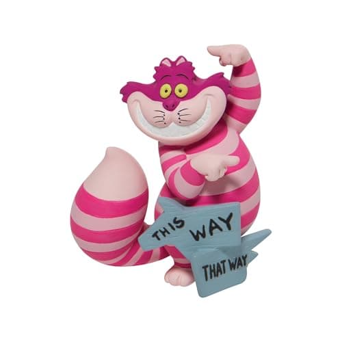 Enesco Disney Showcase Alice in Wonderland Disney Showcase Cheshire Cat This Way Miniature Figurine, 3.35 Inch, Multicolor