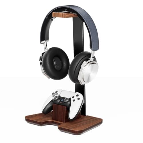 CUIWHRL Controller Stand Wood Headphone Stand for Desk Gaming Desk Accessories Controller Holder for Gaming Equipment Headset Holder
