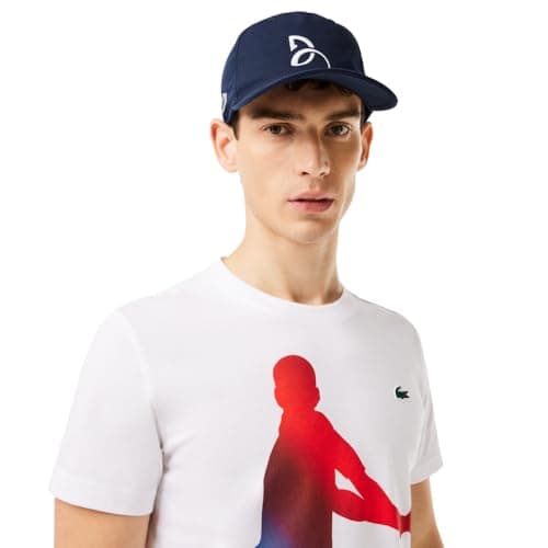 Lacoste Men's Short Sleeve Regular Fit Tennis Performance Graphic Tee Shirt, White, XXL