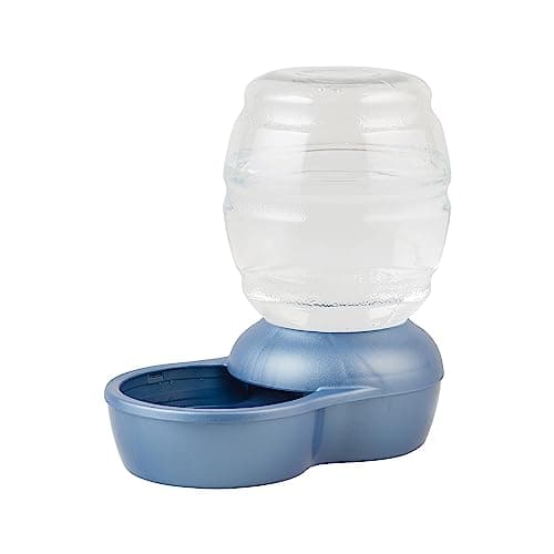 Petmate Replendish Gravity Waterer with Microban for Cats and Dogs, 1 Gallon,Blue, Made in USA