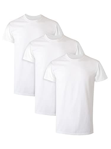 Hanes Men's Tagless Cotton Crew Undershirts, 3 Pack - White, X-Large