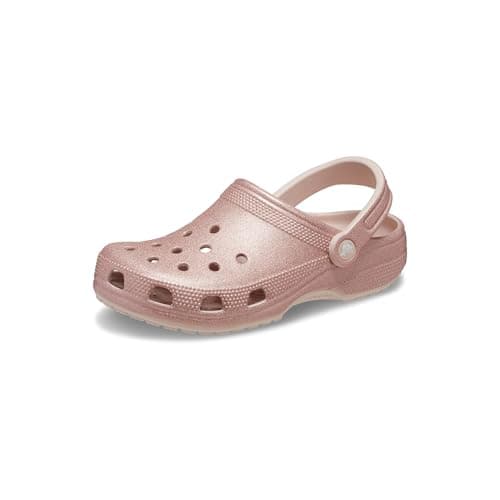 Crocs Unisex Classic Sparkly Clog | Metallic Shoes, Quartz Glitter, 8 US Men