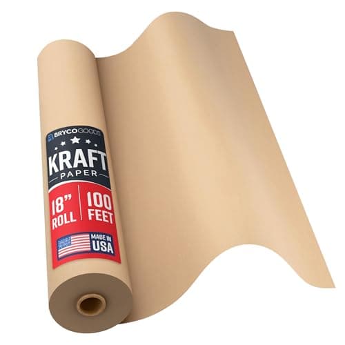 Bryco Goods 18" x 1200" Brown Kraft Packing Paper - USA Made - Versatile for Different Arts and Crafts Projects - Pin Up Your Work Or School Notes - Create Vision Board for Your Bedroom
