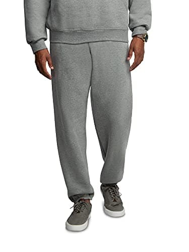 Fruit Of The Loom Mens Eversoft Fleece Elastic Bottom With Pockets, Relaxed Fit, Moisture Wicking, Breathable Sweatpants, Grey Heather, X-Large US