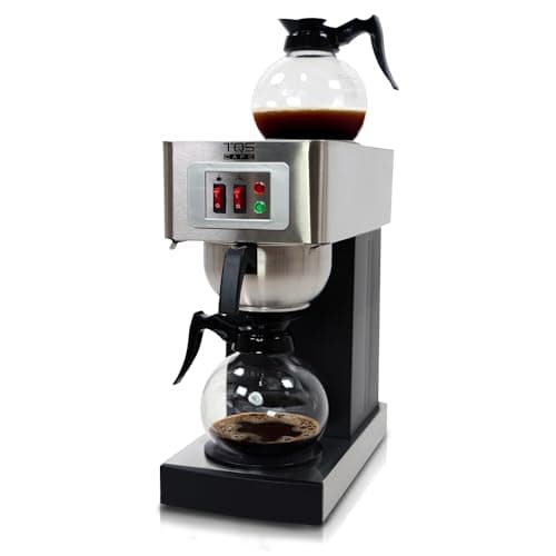 Commercial Coffee Maker Stainless Steel - Double Coffee Machine for Office, Restaurant, Industrial Use - High Capacity Office Coffee Maker - TQS Cafe