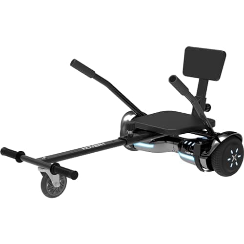 Hover-1 Superstar Hoverboard Combo Seat Attachment Buggy, 7 MPH Top Speed, 6 Mile Range, 400W Motor (2X 200W), 4.5Hr Charge Time, 220lbs Max Weight, Black