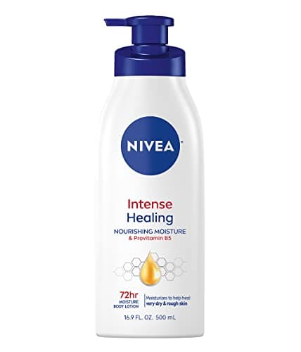 NIVEA Intense Healing Body Lotion for Dry Skin, 72-Hour Moisturizing Lotion with Deep Nourishing Serum and Provitamin B5, 16.9 Fl Oz Pump Bottle