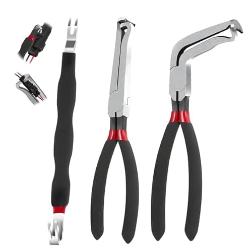 3PCS Electrical Disconnect Pliers, Automotive Electrical Terminal Connector Separator Removal Tool，Electrical Disconnect Pliers，Automotive Tools Removal Tool‌ Kit for Push Tab Style Plugs