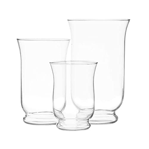 Royal Imports Hurricane Pillar Candle Holder, Clear Glass Flower Vase, Terrarium Planter, Decorative Centerpiece - Use for Floating Tealights, Wedding, Home Display, Holiday - 3 Pc Set, 6", 8" 10"