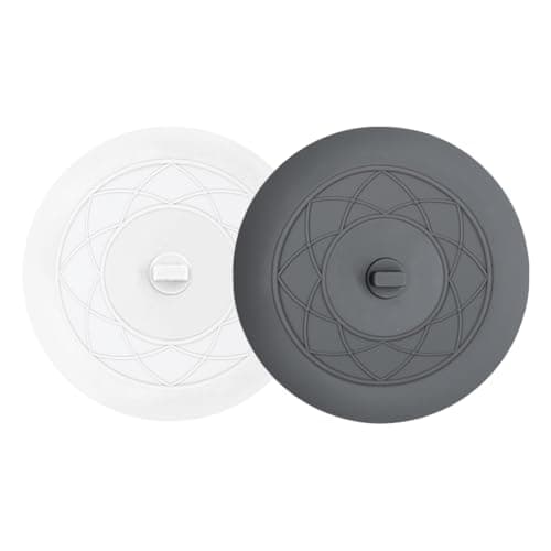 Tub Stopper 2PCS,Bathtub Drain Stopper,6 inches Bathtub Tub Drain Cover Stopper,Silicone Drain Plug Plug,Kitchen Bathroom Hair Water Shower Stopper,Large Bathroom Laundry Accessories (Grey/White)