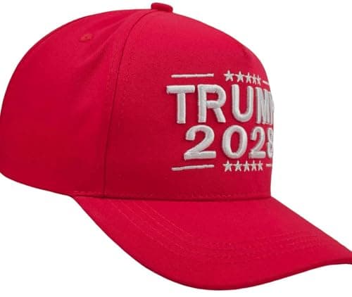 Baseball Hat Embroidery 2028 for Trump Flag Cap with Adjustable Strap for Men & Women, Golf Hat Red