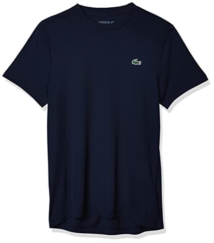 Lacoste Mens Sport Short Sleeve Solid Ultra Dry T-Shirt T Shirt, Navy Blue, Small US