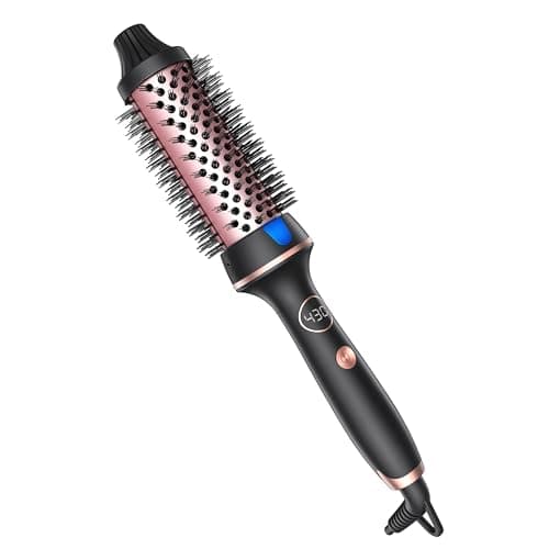 Thermal Brush Blowout Look, 1.5″ Ionic Heated Round Brush with 12 Heat Settings, Ceramic Thermal Round Brush Dual Voltage, Hot Round Brush Pro Dual Heater