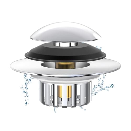 Upgraded 2 in 1 Bathtub Drain Stopper Bathtub Drain Hair Catcher, Pop-up Tub Stopper with Effective Filter Basket, Anti-Clogging Bathtub Drain Plug Bath Tub Stoppers for 1.45-1.8" Drain Shoe