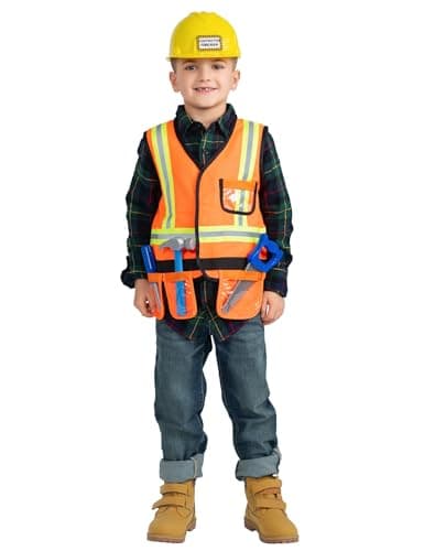 Dress Up America Construction Worker Costume Play Set for Kids - Construction Builder Costume for Boys and Girls