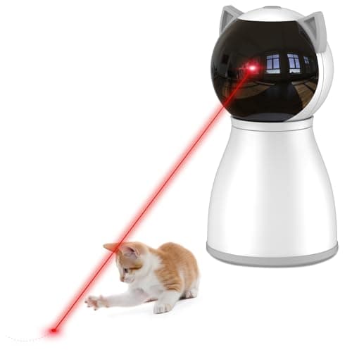 YVE LIFE Laser Cat Toys for Indoor Cats,The 4th Generation Real Random Trajectory Motion Activated Rechargeable Automatic Cat Laser Toy,Interactive Cat Toys for Bored Indoor Adult Cats/Kittens(White)