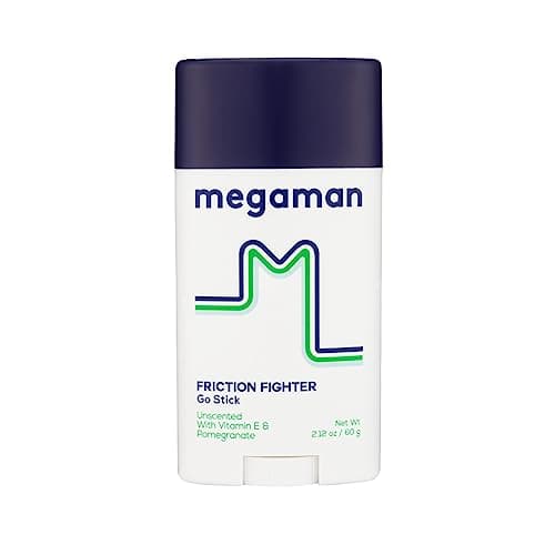 Megaman Friction Fighter Go Anti-Chafe Stick | Prevents skin chafe & irritation | Thighs, arms, & more | 2.12 oz