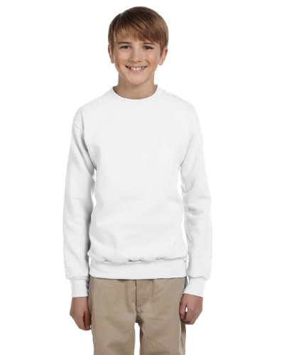 Hanes Youth ComfortBlend EcoSmart Crewneck Sweatshirt_White_S