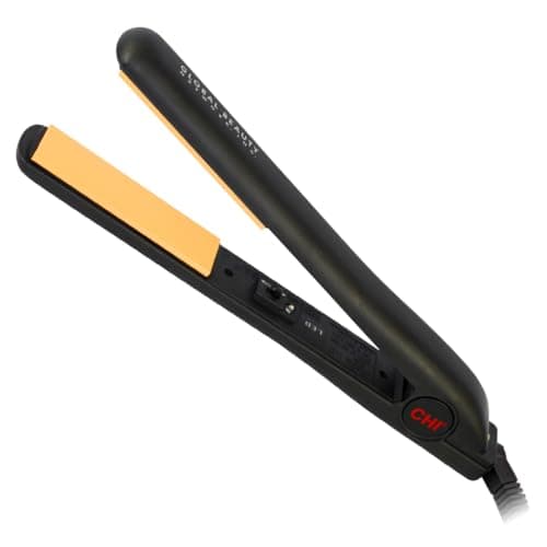 CHI Original Ceramic Flat Iron, Flat Iron For A Smooth Finish, Ceramic Floating Plates, Quick Heat Up, Analog On/Off Switch, 1" Iron Black