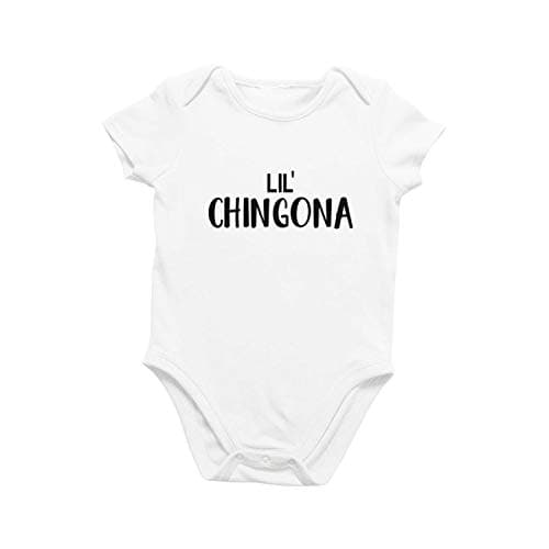 Printique Organic GOTS Certified Baby Onesie Unisex Bodysuit 0-18 months - Lil Chingona | Sarcastic Spanish Quote (Lil Chingona, 0-3 Months)