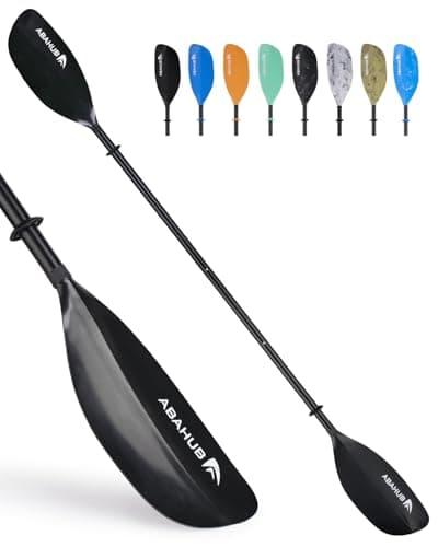 Abahub Adjustable Kayak Paddle 210-230 cm/82.6-90.5 Inches Floating Kayaking Oars Boating Oars Canoeing Oars Black