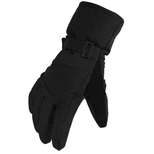 MAGARROW Kids Winter Gloves Windproof Water-Resistant Snow Boys Girls Gloves (All-Black, L (10-12 Years))