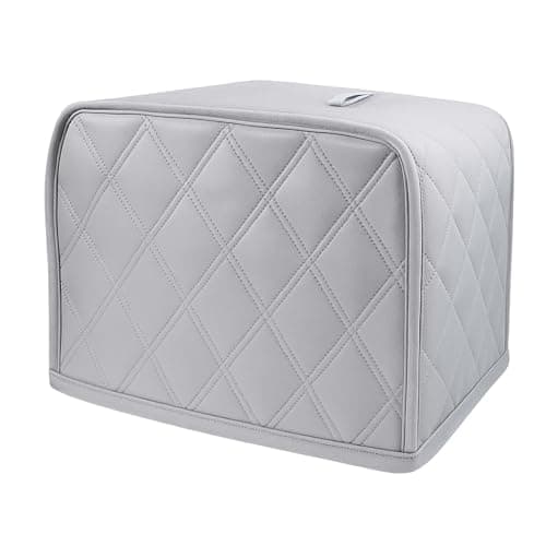 BOHUIZ Toaster Cover 2 Slice, Cotton and Linen Quilted Toasters Covers Toasters Dusts Cover Universal Size Toaster Dust Covers for Small Kitchen Appliances Dust and Fingerprint (Gray)