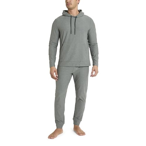 Best Sweatsuits for Men #5 from Jockey Jockey Men's Melange Jersey Pullover Hoodie and Jogger Set, Castor Grey Heather, Large