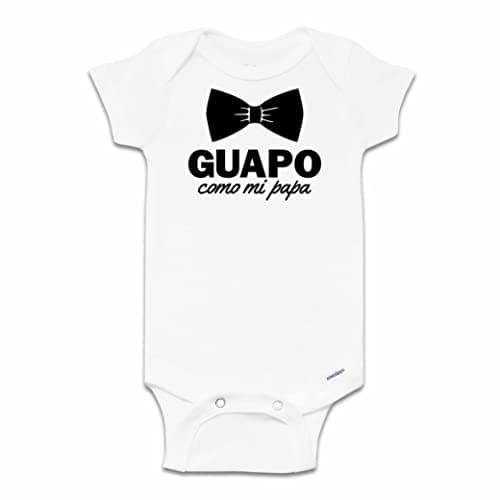 Guapo Como Mi Papa Baby Outfit, Handsome Like My Dad, Spanish Pregnancy Announcement to Husband, Funny Bow Tie Baby Reveal, Size 0-3 Months