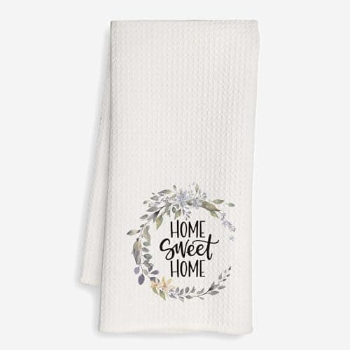 Mancheng-zi Home Sweet Home Kitchen Towels, House Warming Towels Gifts New Home, New Home Owner Gifts, Home Sweet Home Decorative Dish Towels Hand Towels for Kitchen Bathroom, 16x24 Inch