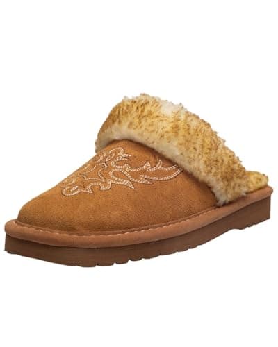 Ariat Women's Jackie Square Toe Exotic Slipper, Chestnut, 8