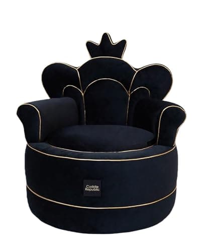 Cuddle Republic Premium Pet Sofa – Holland Velvet Dog and cat Throne Chair, Black & Gold Design, Cozy & Soft, Scratch-Resistant & Durable, Perfect for Home Décor & Pet Lovers