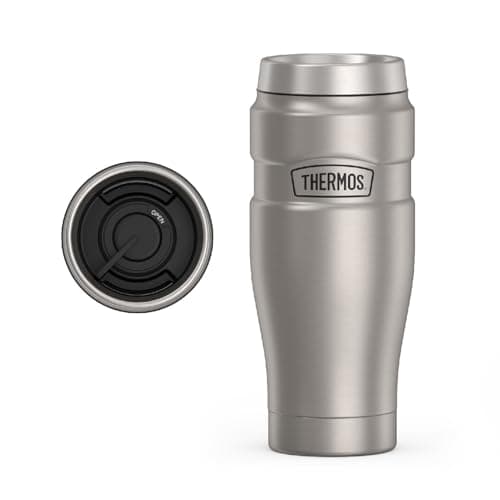 THERMOS Stainless King Vacuum-Insulated Travel Tumbler, 16 Ounce, Matte Steel