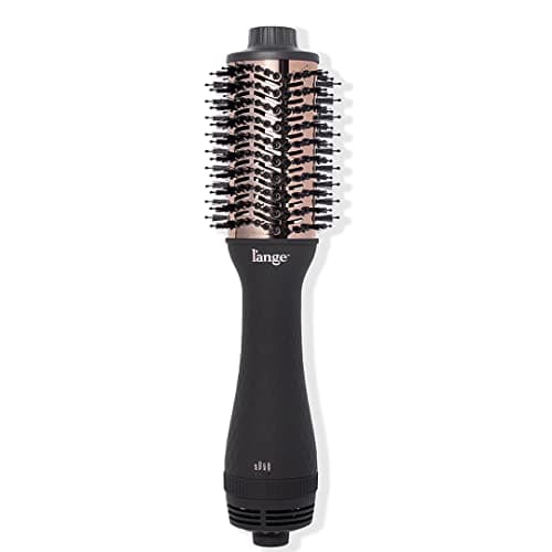 L'ANGE HAIR Le Volume 2-in-1 Titanium Blow Dryer Brush | Hot Air Brush for Hair Drying & Styling | Ionic Oval Barrel for Smooth, Frizz-Free Volume | (Black – 60mm)