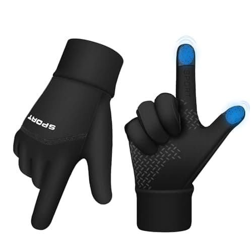 AURUZA Winter Gloves for Men Cold Weather, Windproof Cycling Gloves for Men Gloves with Touch Screen Fingers, Waterproof Thermal Gloves for Cycling Running Driving Medium