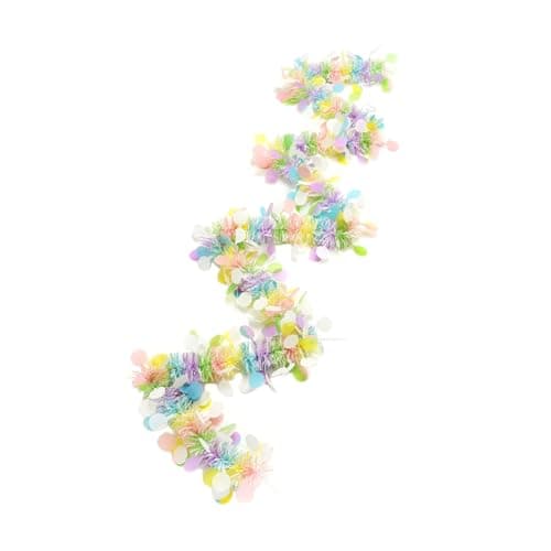 Dzrige 6.56ft Easter Tinsel Garlands Spring Hanging Garland Colorful Metallic Tinsel Twist Garland Decoration Easter Party Tree Home Hanging Ornament Birthday Party Supplie