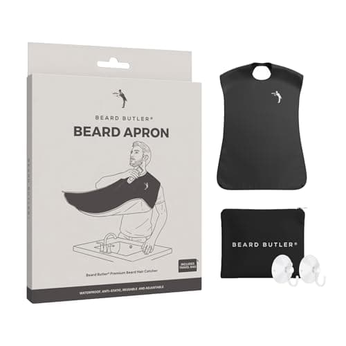 Beard Butler® 'The Original' Beard Bib Apron – Beard Hair Catcher for Men – Grooming & Shaving Apron with Strong Suction Cups – Christmas Gift for Dad, Husband, or Boyfriend – Includes Travel Case
