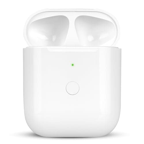 Compatible for AirPods Charging Case Replacement AirPod 1st 2nd Generation 550mAh with Wireless Charging Bluetooth Pairing Sync Button (No Earbuds) (for AirPods 1st 2nd)