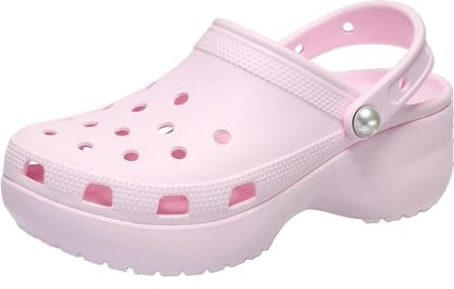 Crocs Women's Classic Platform Pearl Clog, Pink Milk, 7