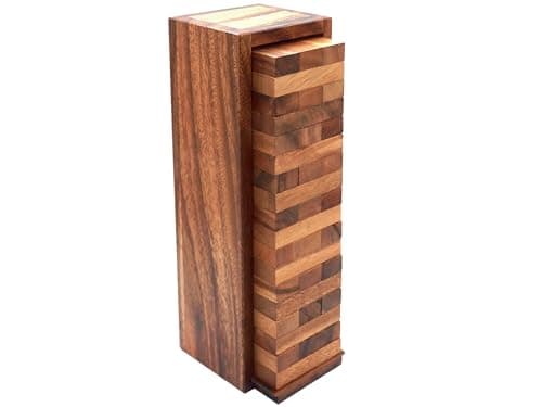 BSIRI Wood Tumbling Tower Game - Ideal for Party Games, Kids Games, Building Games, Camping Games, Outdoor Games for Adults and Family, Classic Stacking Block Games for Challenging Your Skills