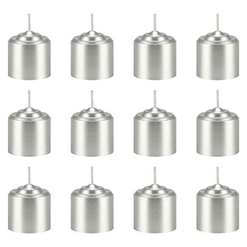 Mega Candles 12 pcs Unscented Silver Votive Candles, Hand Poured Wax Candle 10 Hours 1.38 Inch x 1.5 Inch, Home Décor, Wedding Receptions, Centerpieces, Occasions, Events, Festivities, Meditations