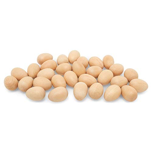 Unfinished Wooden Wren Eggs 7/8 inch, Bag of 50 Mini Wooden Easter Eggs to Paint, Smooth and Ready to Decorate, by Woodpeckers