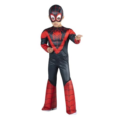 Marvel Spin Official Toddler Deluxe Halloween Costume - Premium Quality Padded Jumpsuit and Fabric Headpiece (3T-4T)