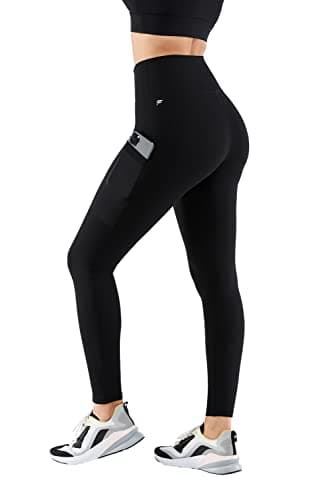 Fabletics Women's On-The-Go PowerHold® High-Waisted Legging, Maximum Compression, Flattering, S/Regular | 27, Black