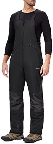 BenBoy Mens Snow Bibs Ski Pants Softshell Waterproof Insulated Ripstop Snowboarding Overalls Winter,HXK8118M-Black-M Darkblack