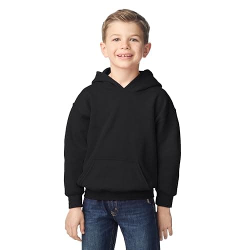 Gildan Youth, Little kid Hoodie Sweatshirt, Style G18500B, Black, Medium
